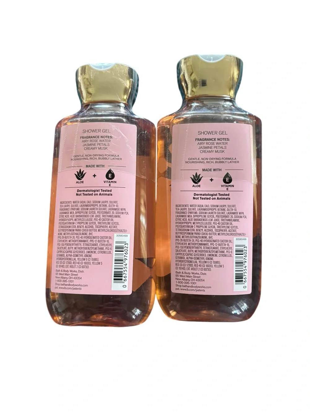 Bath & Body Works Rose Shower Gel with Aloe and Vitamin E 10oz Sealed 2 Bottles